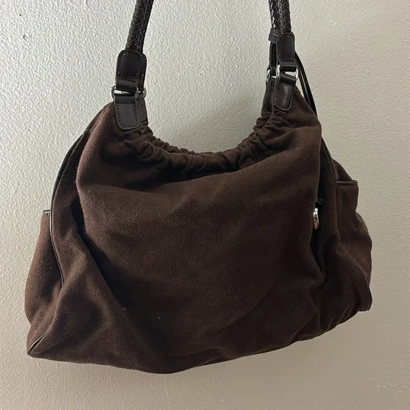 Brighton Brown Weaved Floral Shoulder Bag - Picture 3 of 5